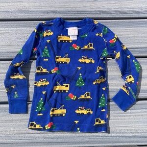 HANNA ANDERSSON - Christmas Trucks Organic Cotton Long John Pajama Top - 3T
